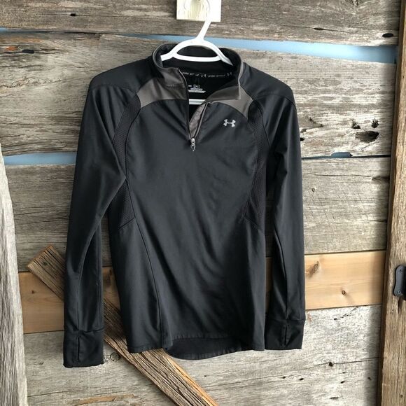 UNDER Armour size small Black and grey zipper neck pullover - Picture 1 of 5